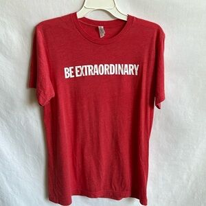 Bella Canvas coral/white Be Extraordinary T-shirt, size M